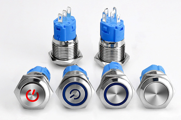 19mm 帶燈金屬按鈕開關 {19mm 帶燈金屬按鈕開關 width=